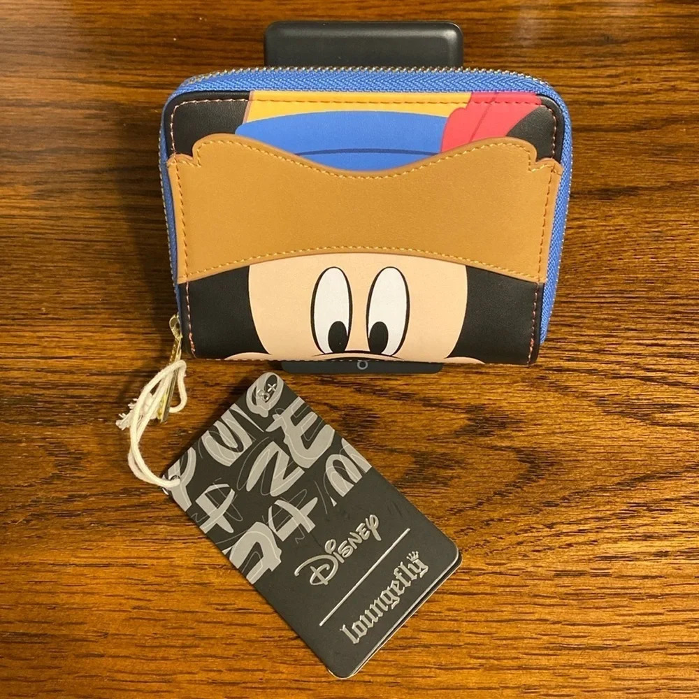 Loungefly Disney Brave Little Tailor Mickey Mouse Zip Around Wallet Blue Red